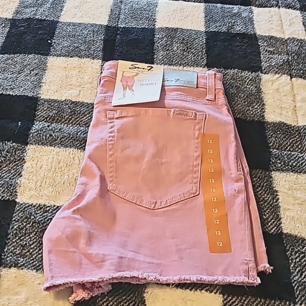 NWT seven 7 pink jean shorts sz 12